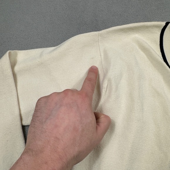 MNG Mango Cardigan Sweater S Womens Cream V Neck Black Trim Casual Knitwear - Picture 8 of 10